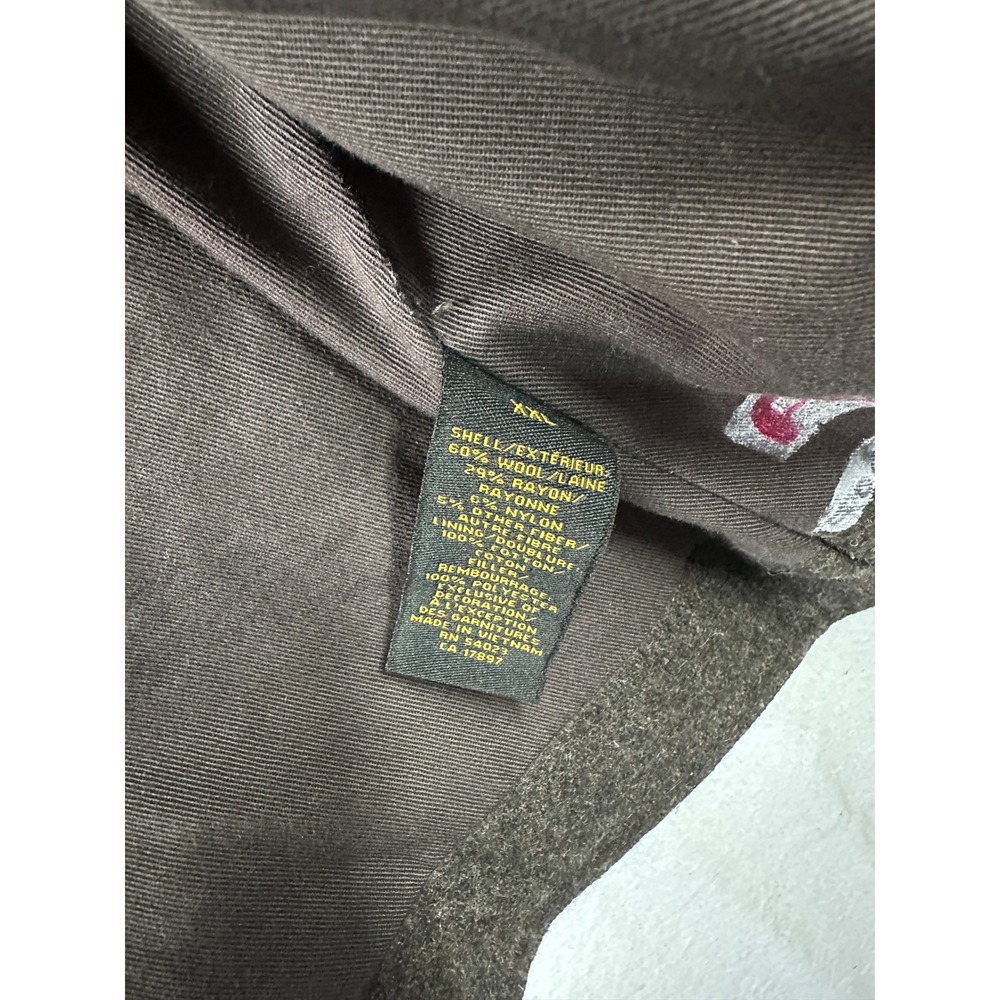 Y2K Style Old Navy Mens Wool Blend Puffer Vest Gray Quilted Full Zip XXL Large - Picture 5 of 7